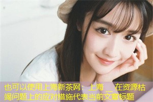 上海 __ 在资源枯竭问题上的应对措施